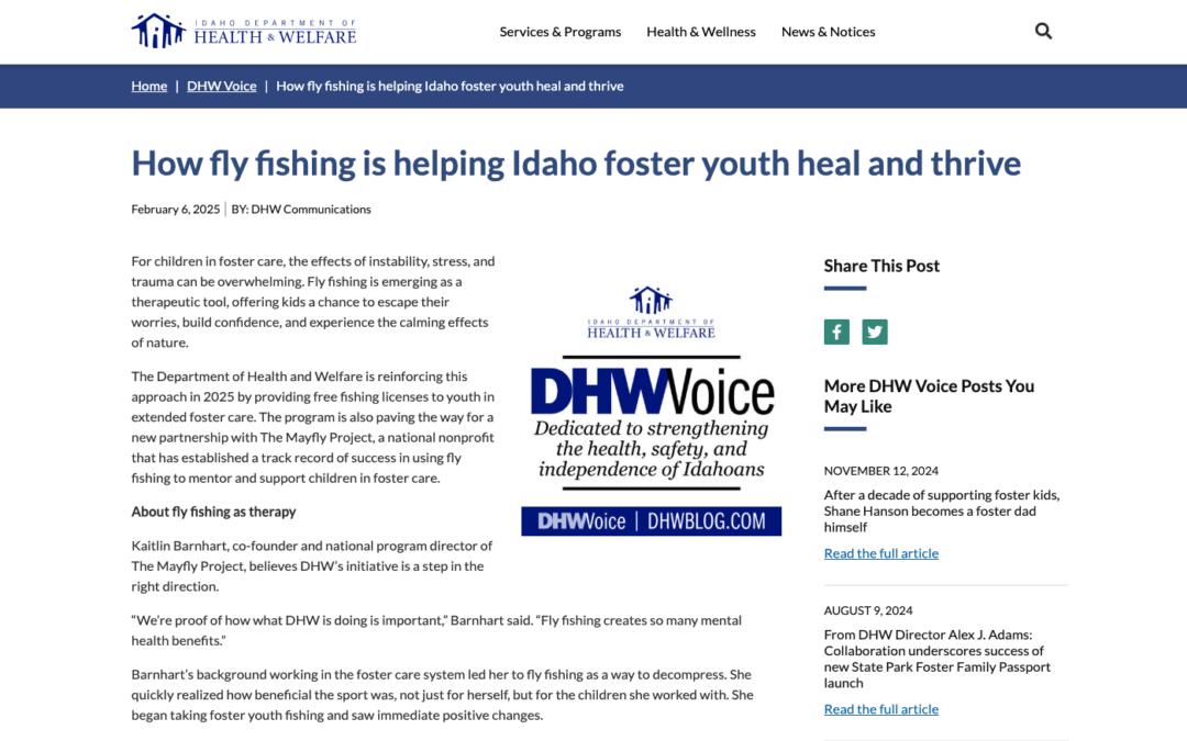 Idaho DHW Highlights TMP and a new program for free fishing licenses!